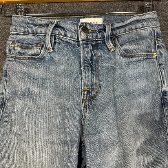 Frame Jeans Womens 24 Le Nouveau Straight Cotton Stretch Light Wash Pockets - Picture 3 of 11